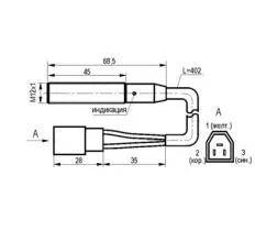 Индуктивный датчик ISBt A27B8-31P-4-LTT5-C-P1 чертеж