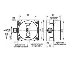 Индуктивный датчик ISN IC8P5-43P-R35-LZS4 чертеж Индуктивный датчик ISN IC8P5-43P-R35-LZS4 чертеж