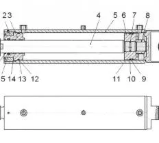 Гидроцилиндр ЦГ-125.56х450.11 (ДЗ-122А.08.02.000-01) схема
