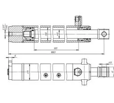 Гидроцилиндр ЦГ-63.40.1680.2147 КС-45717 чертеж