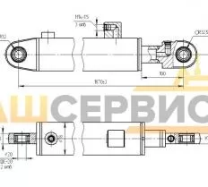 Гидроцилиндр опор KC-55727.40.03.000 чертеж