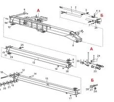 Ось КС-55713-1В.63.001-1 КС-55713-1В схема с размерами