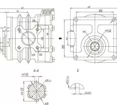 Насос шестеренный НШ 50  схема с размерами