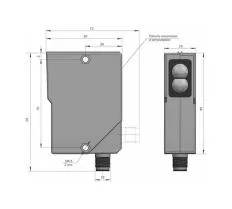 Оптический датчик Тип D ВБО-У25-80Р-1111-СА  чертеж