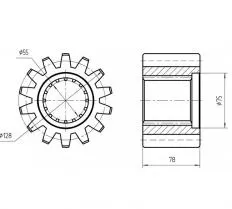Шестерня КС-45721.28.00.001 чертеж