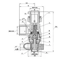 Клапан накачки шин Камаз, МАЗ, КРАЗ (ОАО БелОМО) 8114.00.00.000 Урал схема с размерами