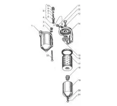 Фильтр тонкой очистки топлива МАЗ, УРАЛ, КРАЗ (под 201 элемент) 236-1117010-А4. схема