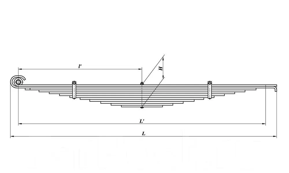 Рессора камаз 6520 передняя 12 листов схема