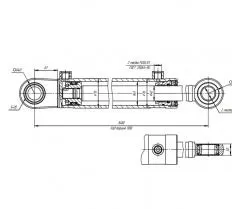 Гидроцилиндр ГЦ-63.40х900.11  вид спереди