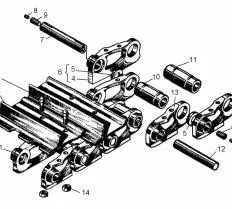 Палец замыкающий 24-22-7 для гусеницы Б11 Б-11 чертеж