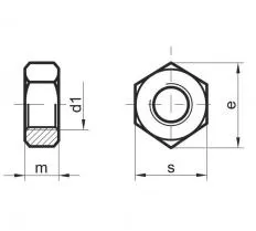 Гайка М8-7Н.6.019 ГОСТ 5915-70 76856 Б-14 чертеж