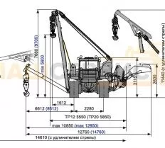 Схема погрузки Трубоукладчик ТР20 (стрела 9 метров)