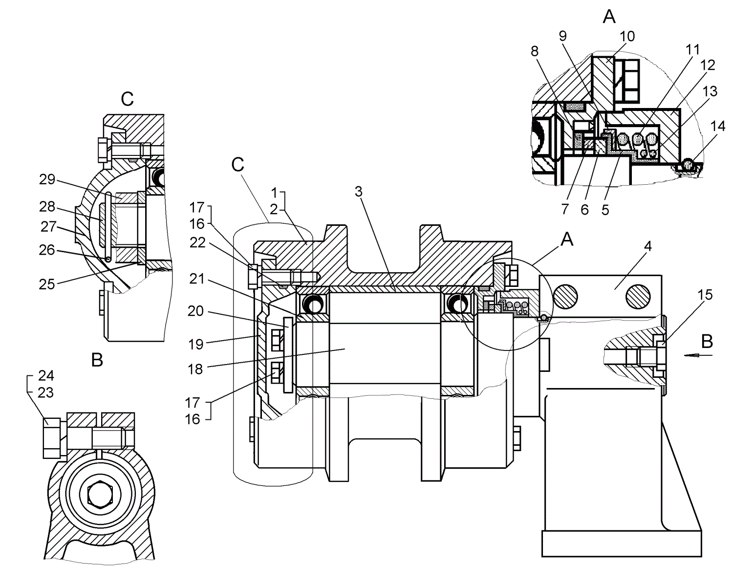 Поддерживающий каток Т-20.02К (Четра) чертеж