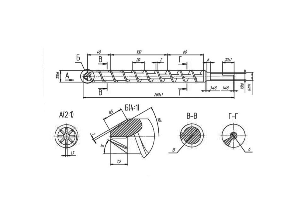 Шнек для бура 150 мм чертежи