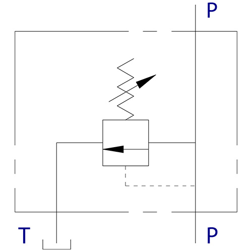 Предохранительный клапан VMP 1/2 (10-180 BAR) чертеж
