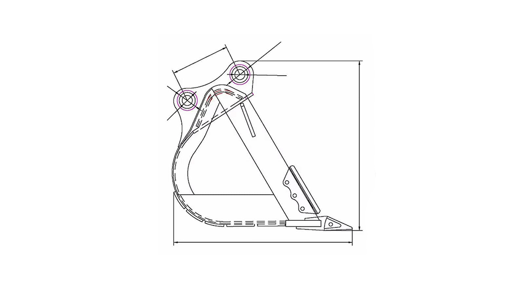 Стандартный ковш Volvo EC480DL-HD-1840-2.8-65GPE(ORG) (RR-KA-8) вид спереди Стандартный ковш Volvo EC480DL-HD-1840-2.8-65GPE(ORG) (RR-KA-8)