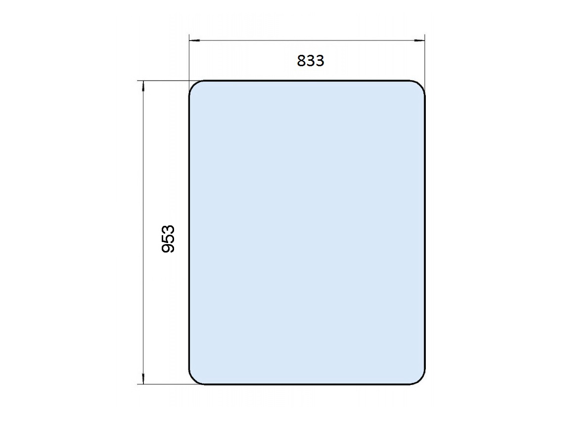 Стекло лобовое, верхнее 312-20-02.30.001 (гнутое) (959x833) экскаватора  ЕК-12, ЕК-14, ЕК-18, ЕК-20, ЕТ-14, ЕТ-16, ЕТ-18, ЕТ-25 в Челябинске, купить  в Москве, цена 4200 руб — Машсервис