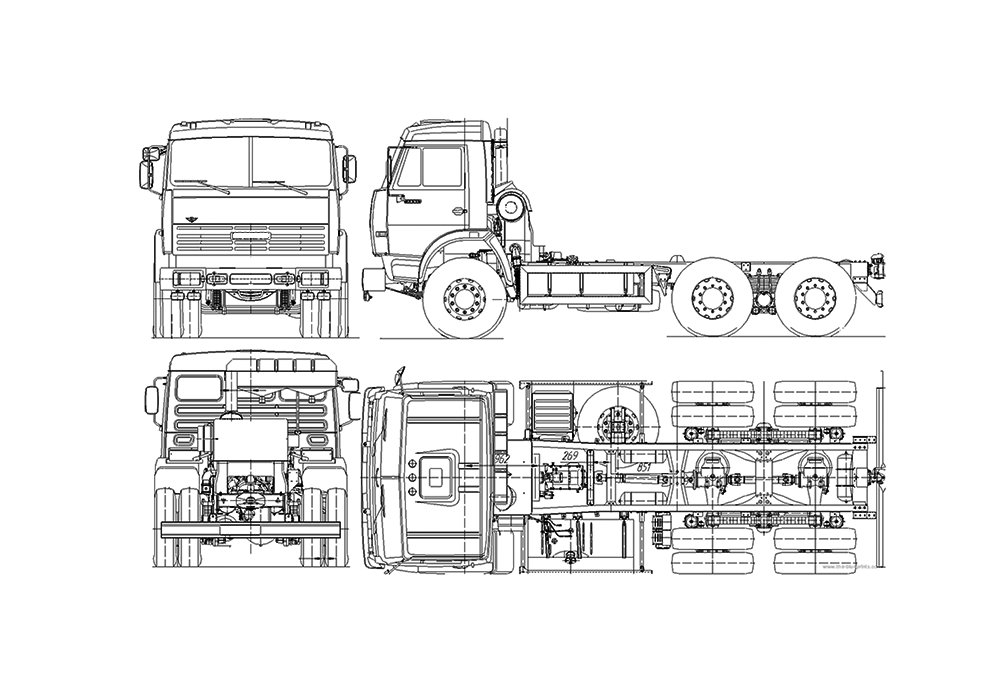 Чертеж камаз 54115