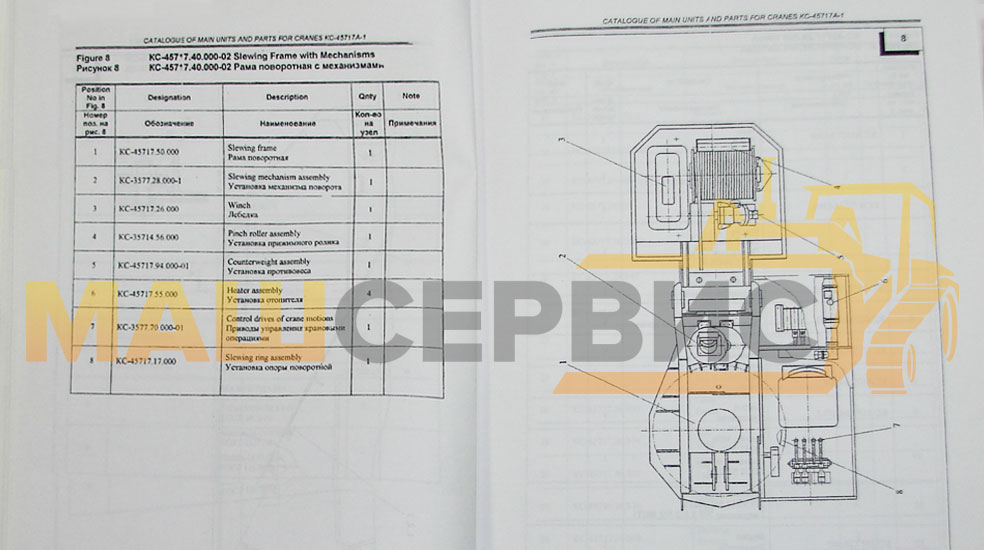 Каталог деталей и сборочных единиц Кран автомобильный КС-45717А-1 чертеж