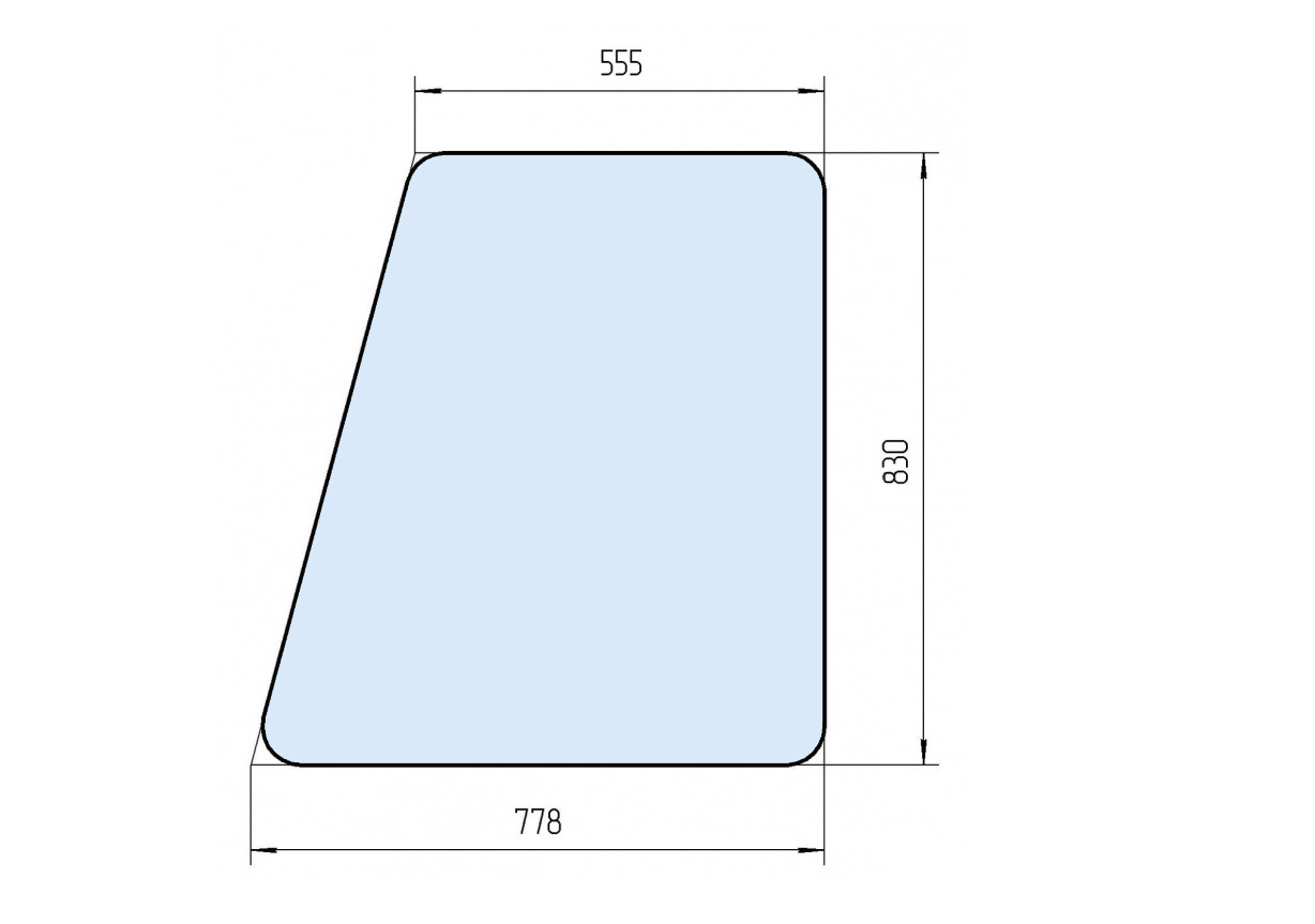 Стекло боковое дверное (большое) У.7810.5.045 (830х778)