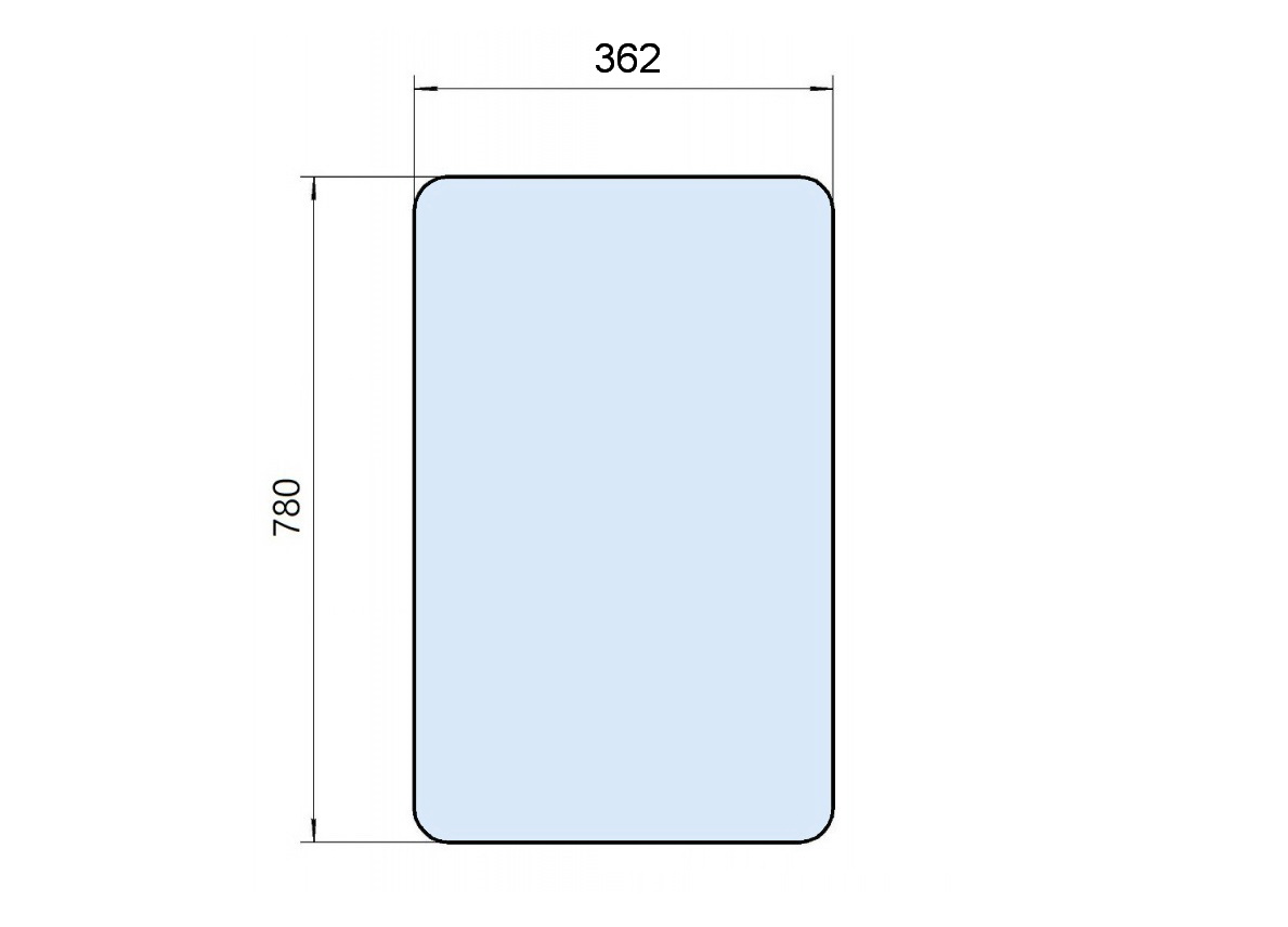 Стекло лобовое малое кабины У7810.5.803 (780х362) автокрана Ивановец  КС-3577, КС-3574, КС-35714, КС-35715, КС-45714, КС-45717, КС-54711,  КС-55717 в Челябинске, купить в Москве, цена 1800 руб — Машсервис