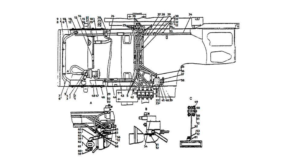Гидросистема трубоукладчика ТР-12, ТР-20, 48-26-50СП схема